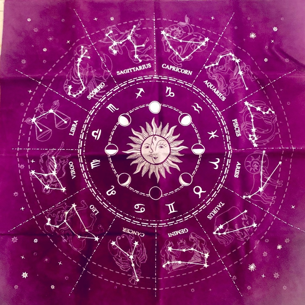 Zodiac Purple Tarot Divination Cloth